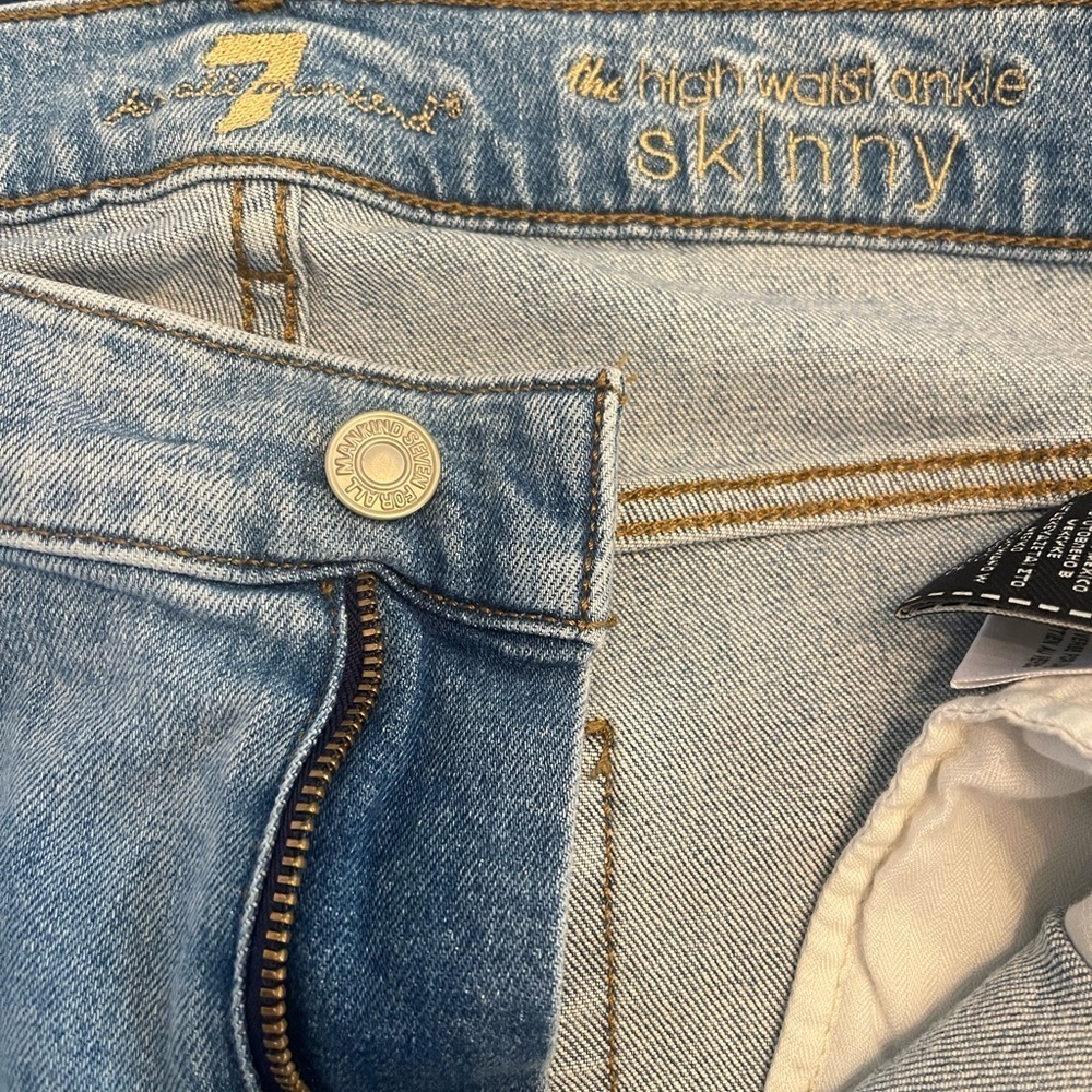 7 For All Mankind High Waist Ankle Skinny in Sloan Vintage Size 31 - Picture 5 of 7